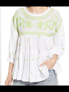 NWOT Free People Edie Bohemian Style Top Size L